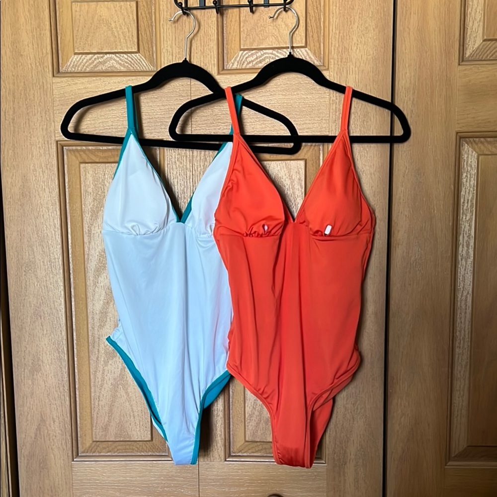 Vibrant Women's Swimwear Set - Blue and Orange - Picture 3 of 6